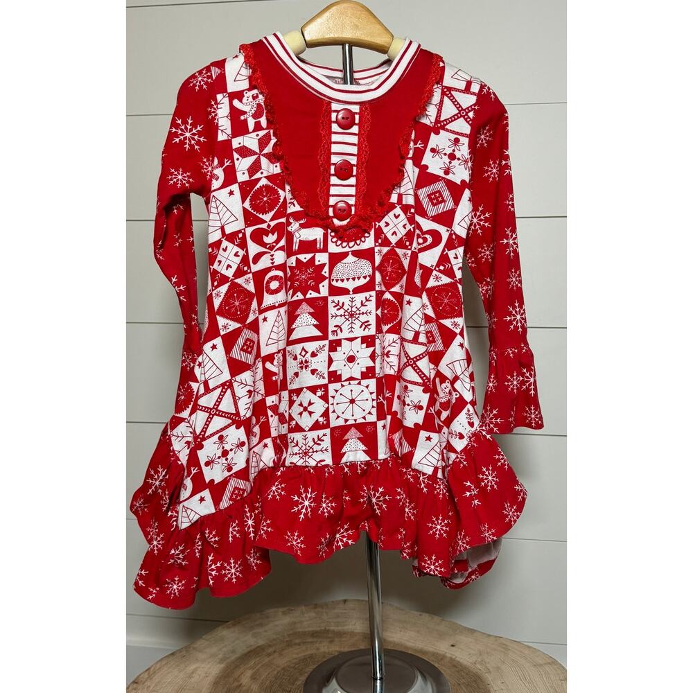 Jelly The Pug Red Christmas dress Size 6
